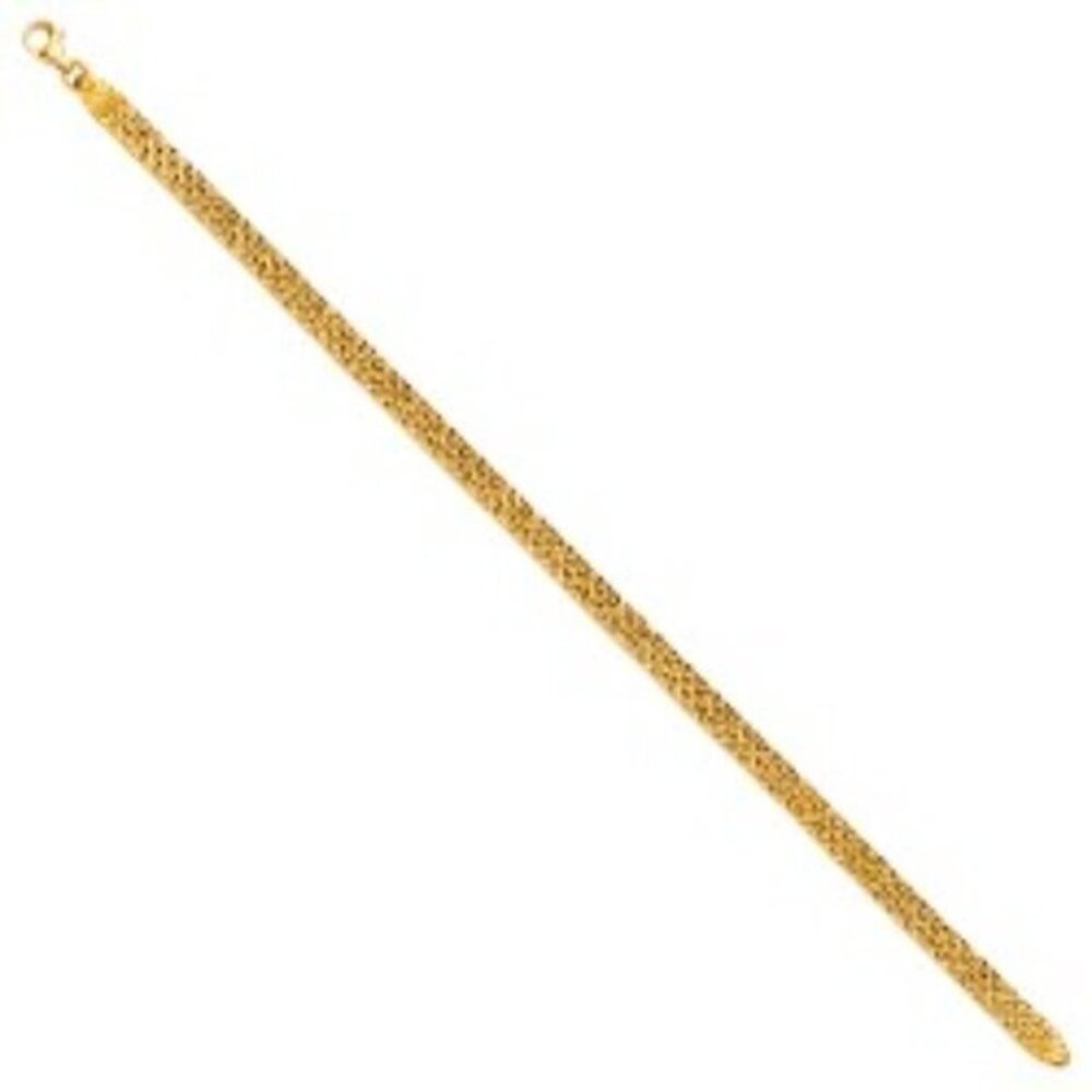 14K Yellow Gold Crystal Cut Bracelet - 7.25"